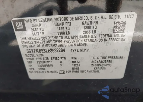 2014 Cadillac Srx Luxury Collection from USA, damaged, VIN 3GYFNBE32ES582204